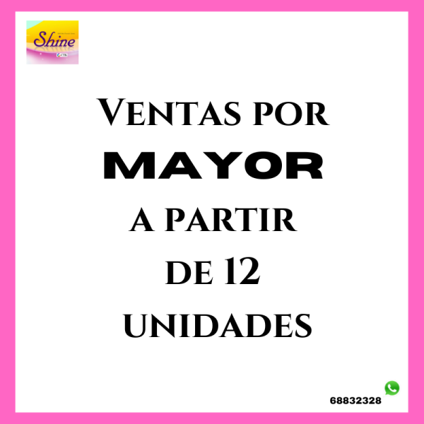 Ventas por mayor a partir de 12 unidades.-